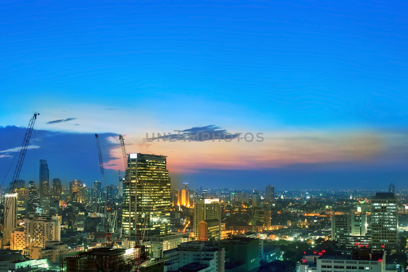 Bangkok city night view, Thailand