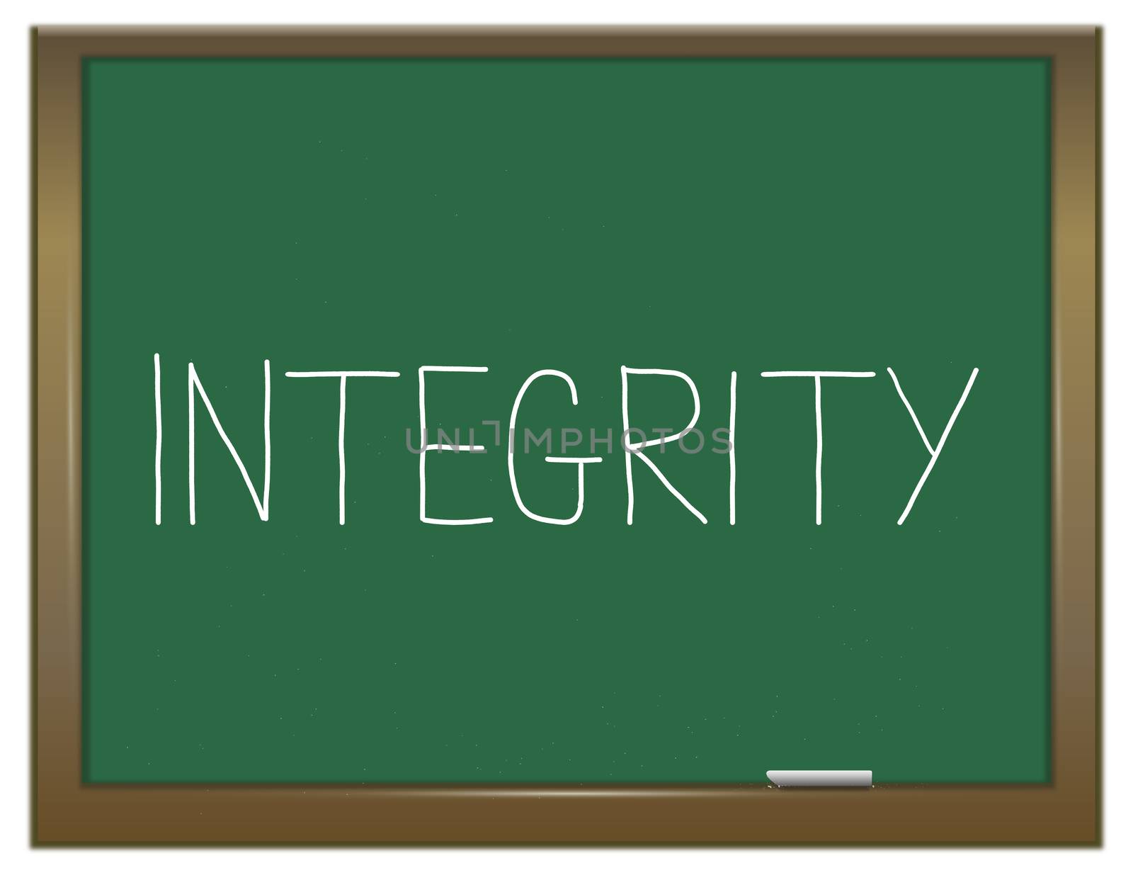 Illustration depicting a green chalkboard with an integrity concept.