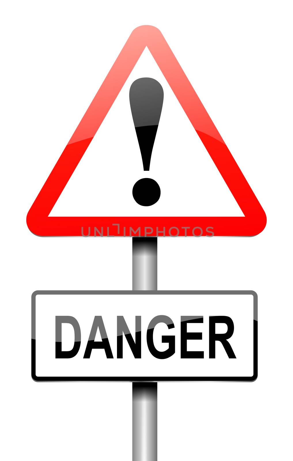 Illustration depicting a sign with a danger concept.