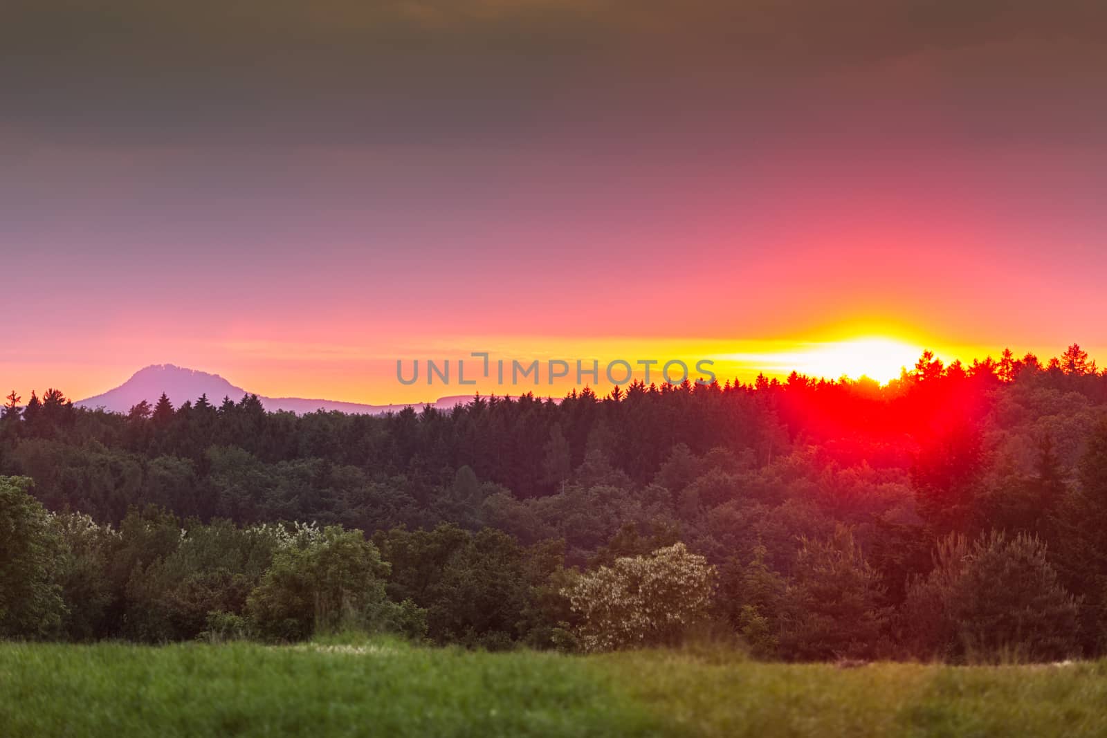 Vibrant sunset around Lake Constance, Germany by fisfra