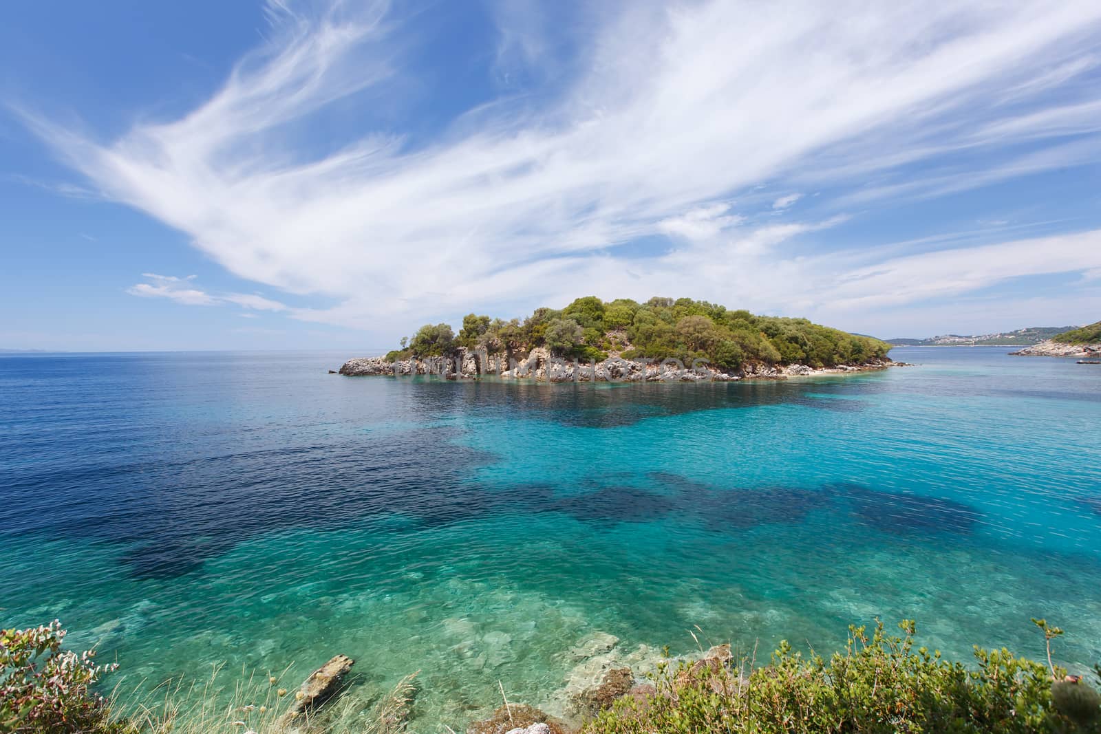 Syvota, Agia Paraskevi island. Beautiful Landscapes of Agia Paraskevi island, Perdika, Sivota, Greece