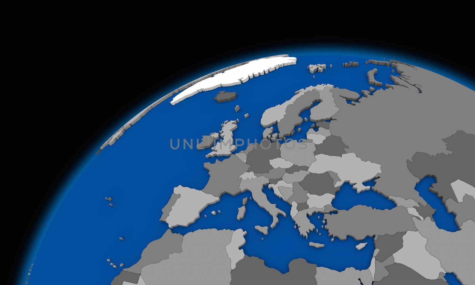 Europe on planet Earth, political map