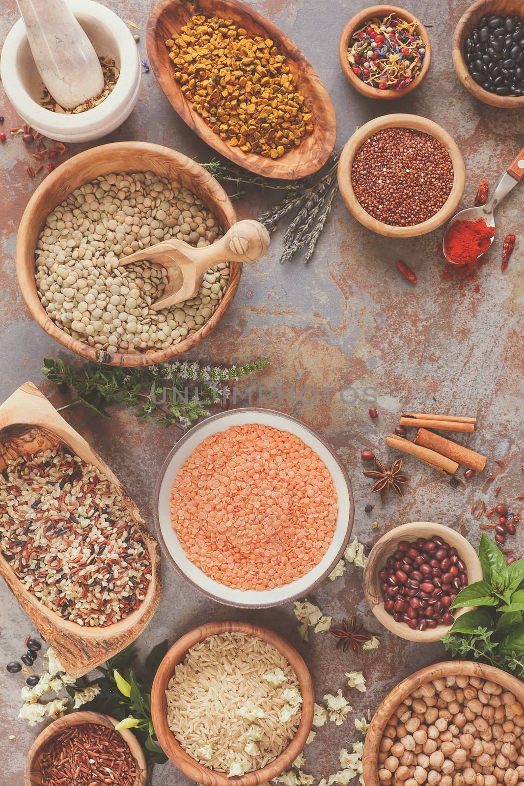 Assortment of legumes, grain and seeds by Slast20