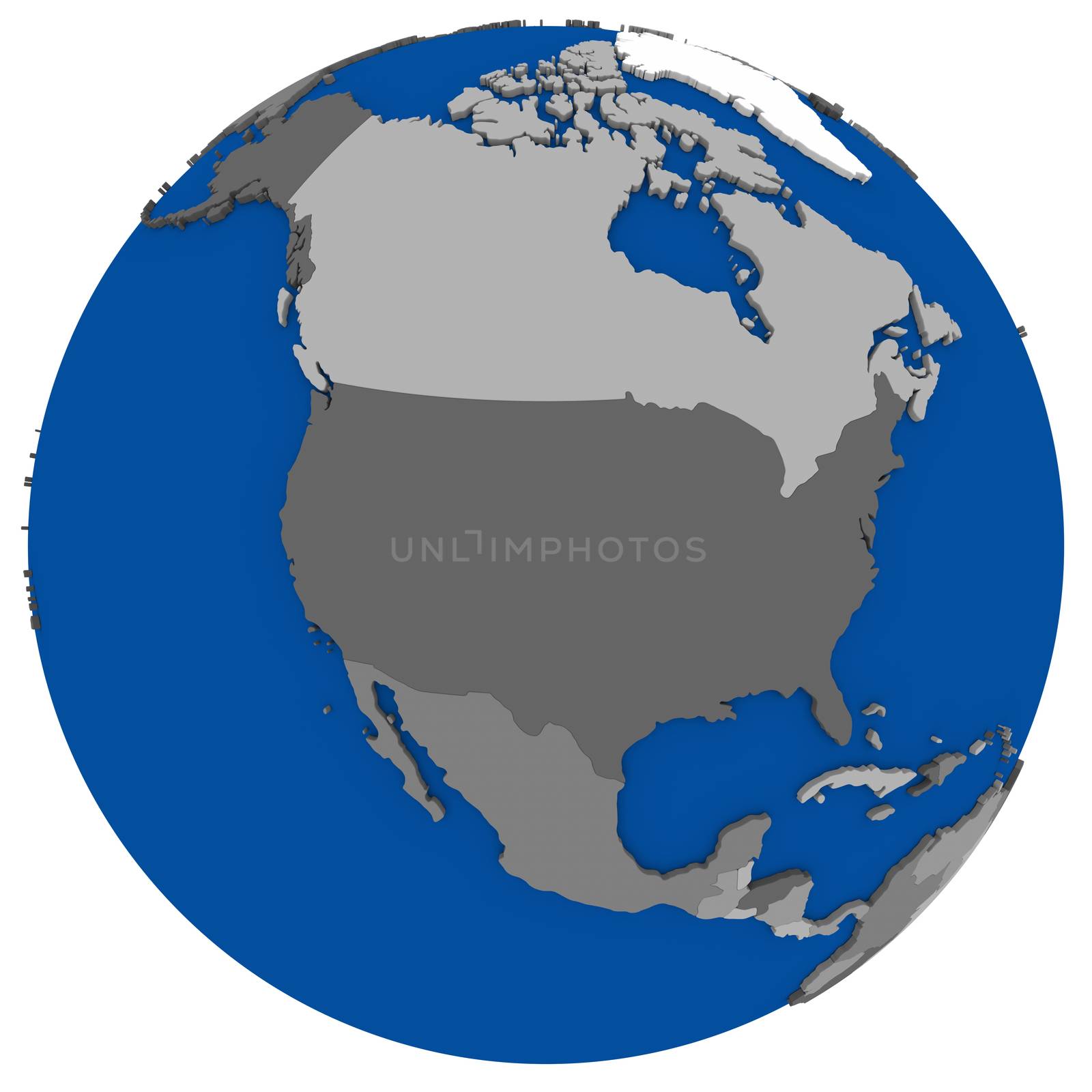 north America on Earth political map by Harvepino