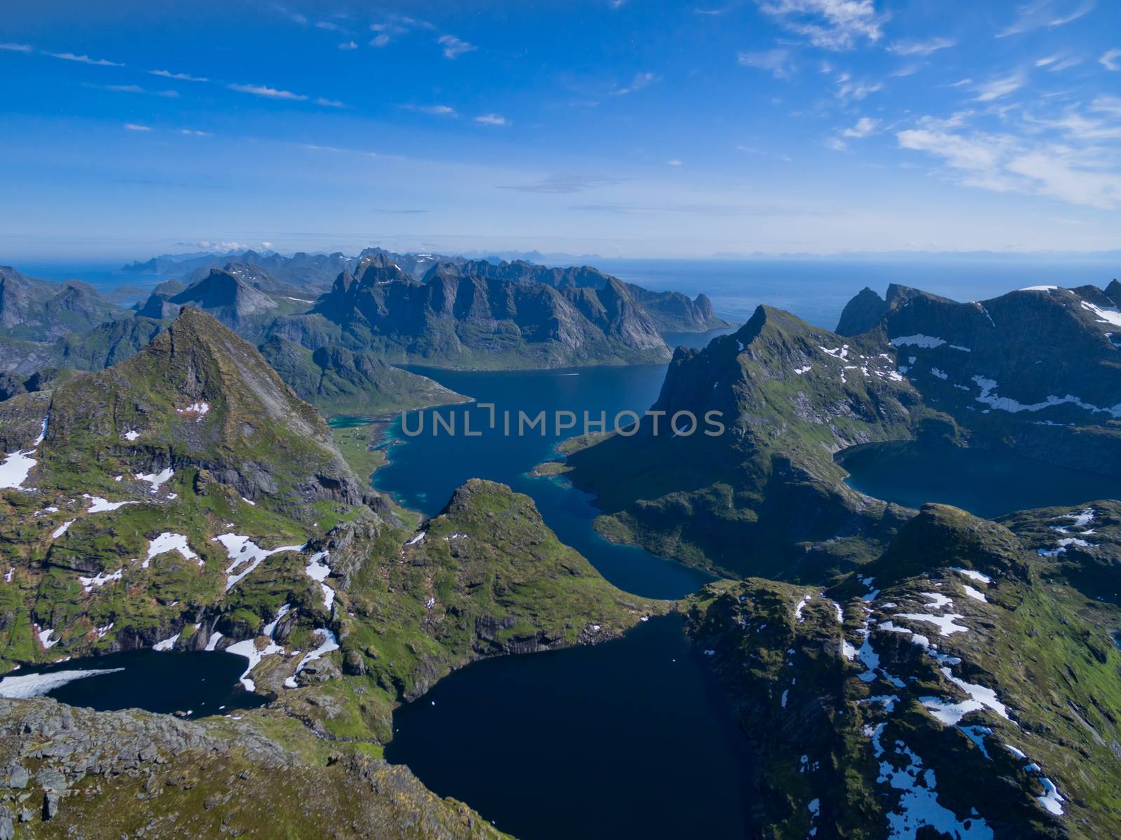 Scenic view of beautiful Lofoten islands in Norway