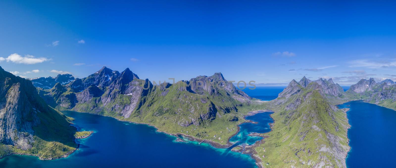 Picturesque fjord on Lofoten islands in Norway