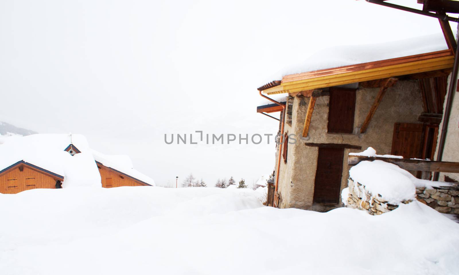 Ski resort - snow and chale in France