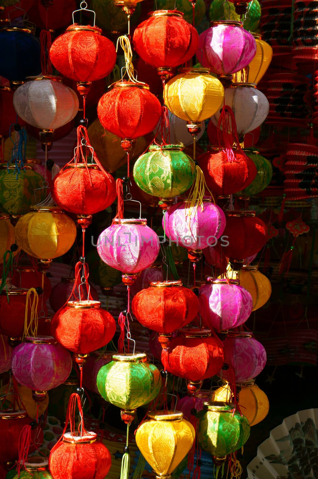 colorful lantern, marketplace, mid-autumn festival by xuanhuongho
