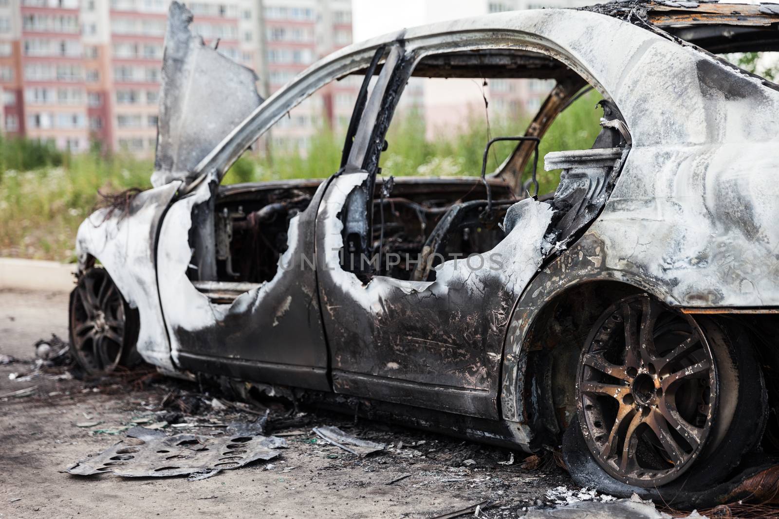 Arson fire burnt wheel car vehicle junk by ia_64