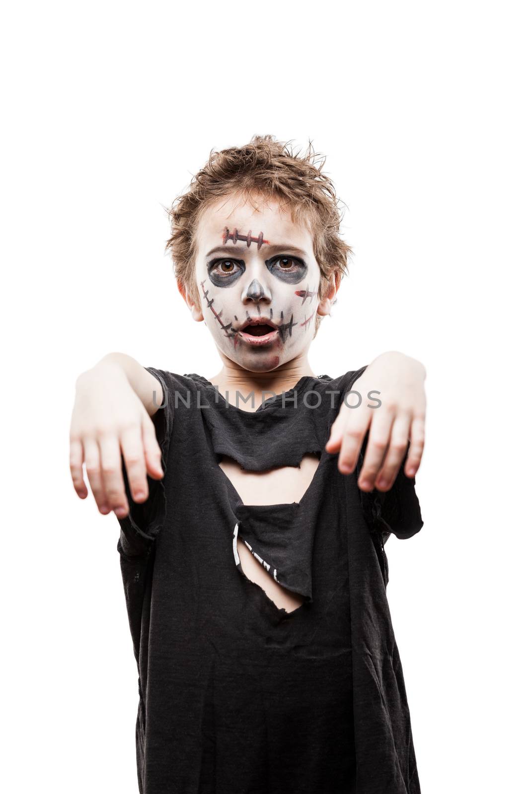 Screaming walking dead zombie child boy halloween horror costume by ia_64