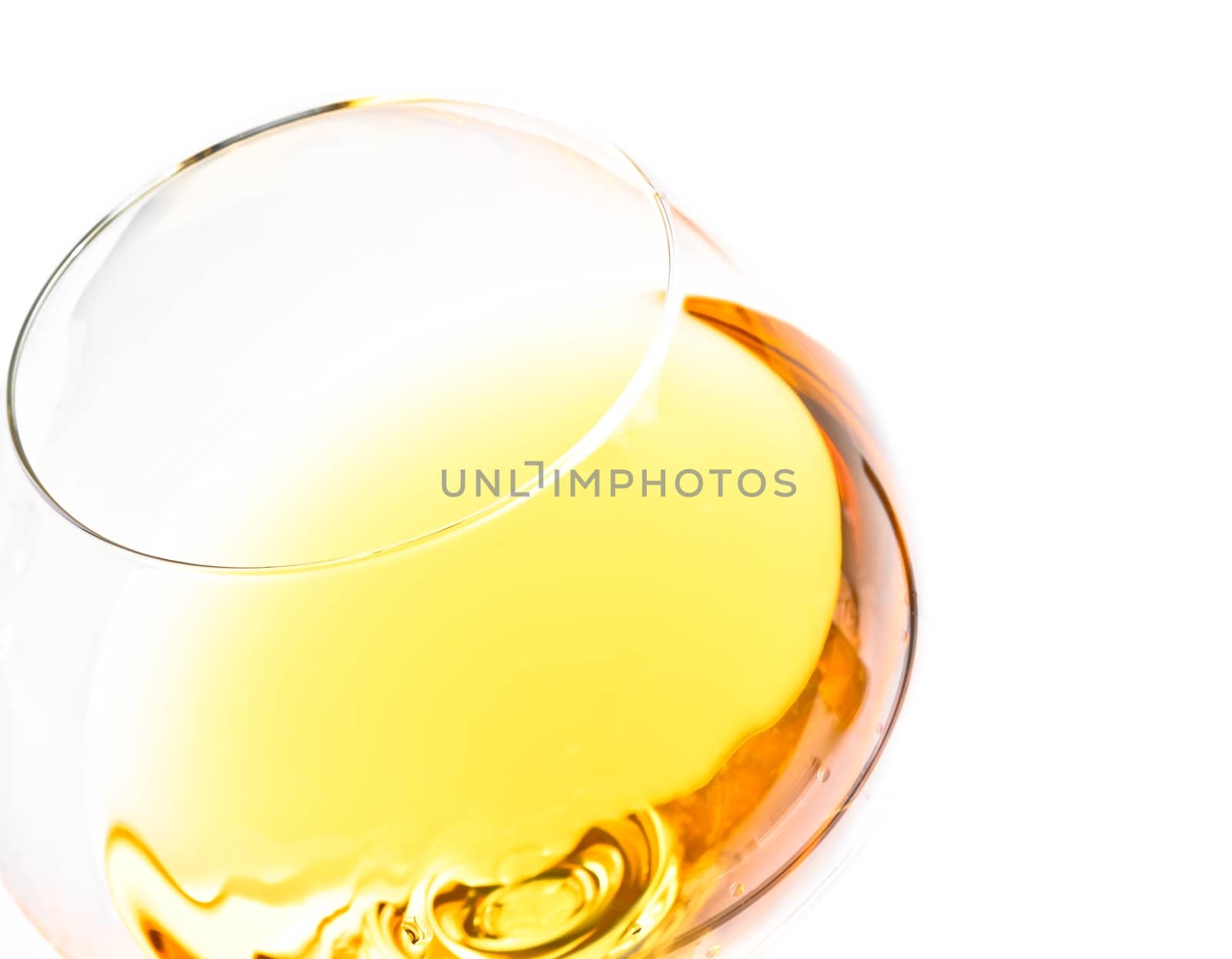 top of view of white wine glass isolated with space for text by donfiore
