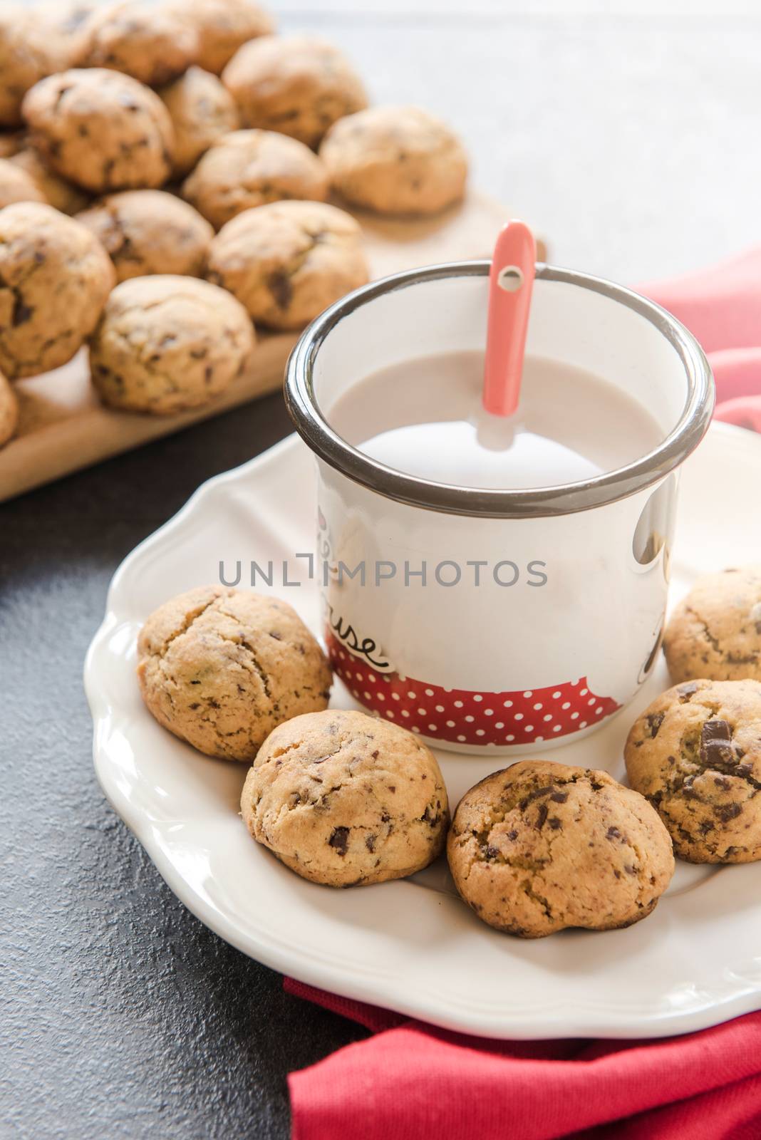 Chocolate cookies and milk by badmanproduction