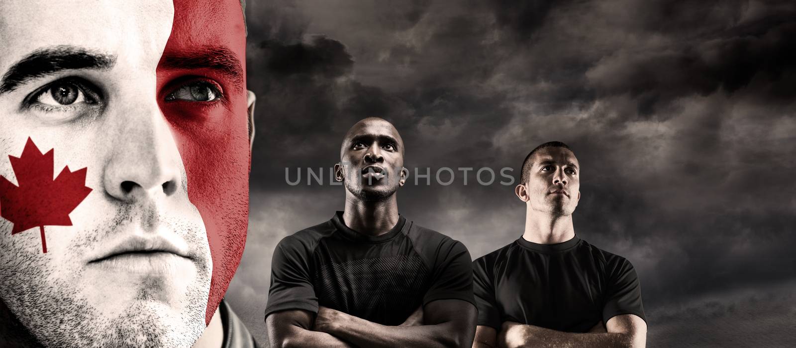 Canada rugby player against blue sky