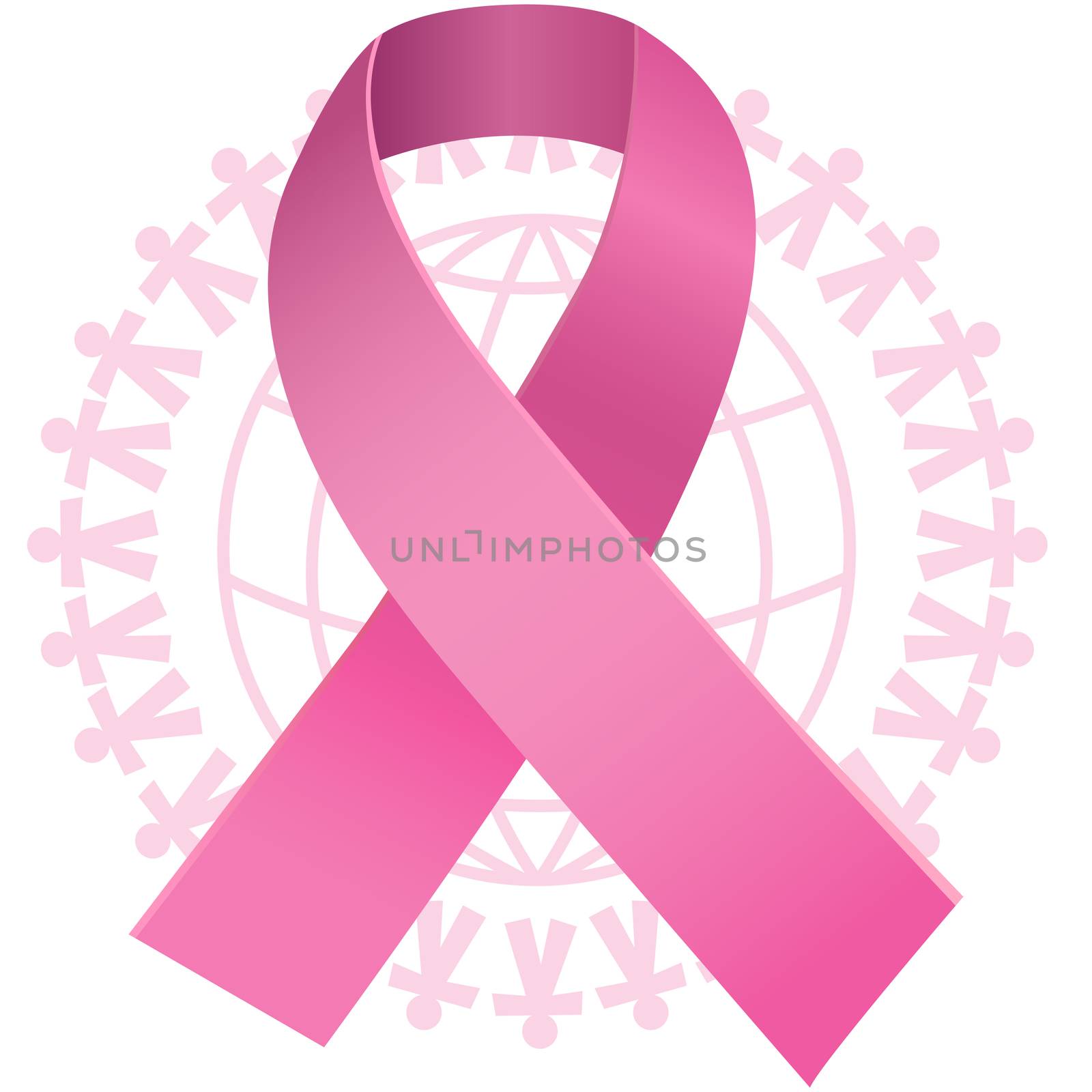 Breast cancer awareness message against pink earth for breast cancer