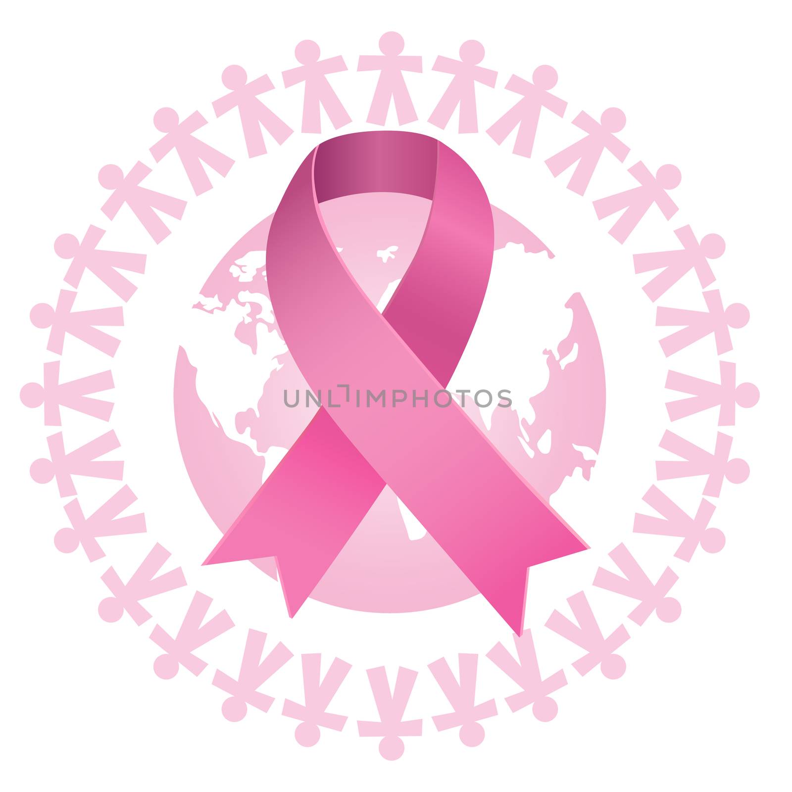 Breast cancer awareness message against pink earth for breast cancer