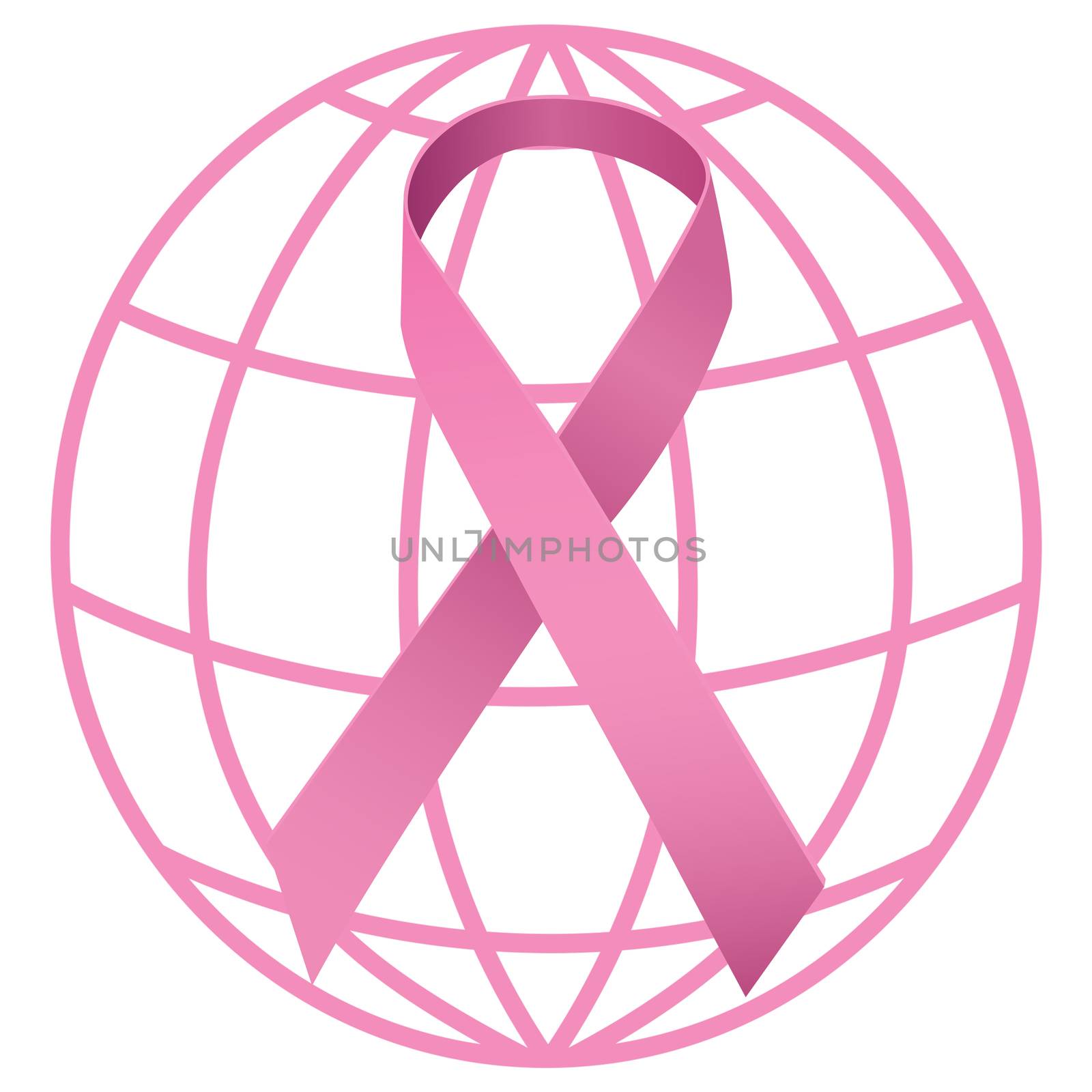 Breast cancer awareness message against pink earth for breast cancer