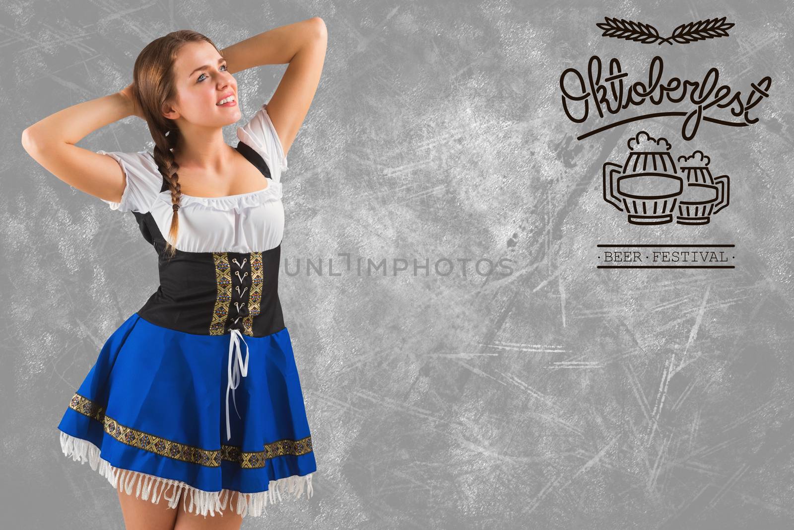 Composite image of pretty oktoberfest girl smiling  by Wavebreakmedia