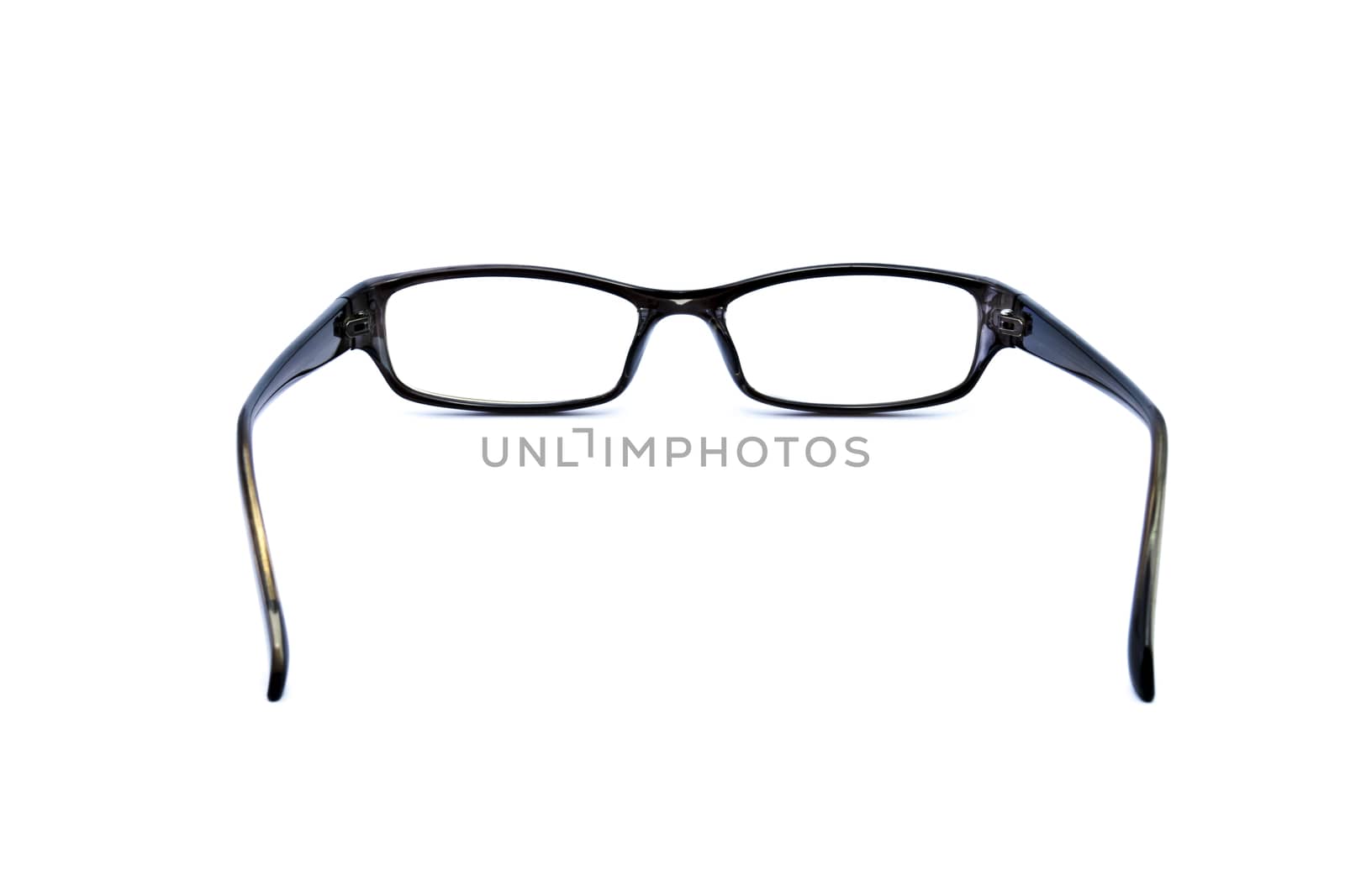 Black glasses to improve eyesight isolated on white background by teerawit