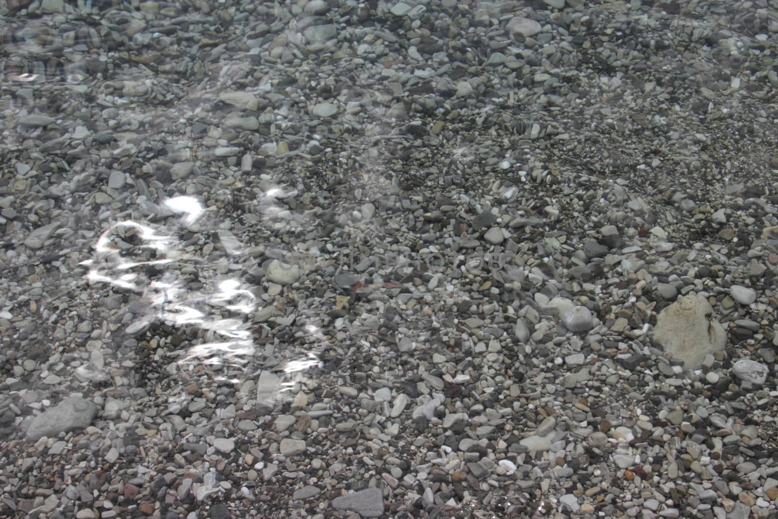 background with crystal clear water and pebble-bottomed