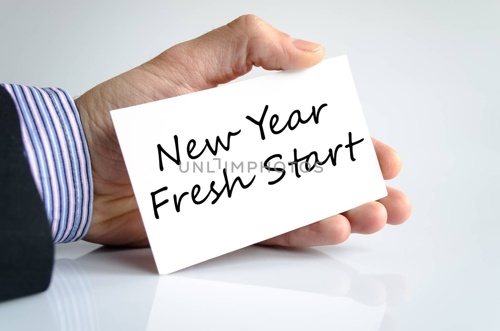 New year fresh start text concept isolated over white background