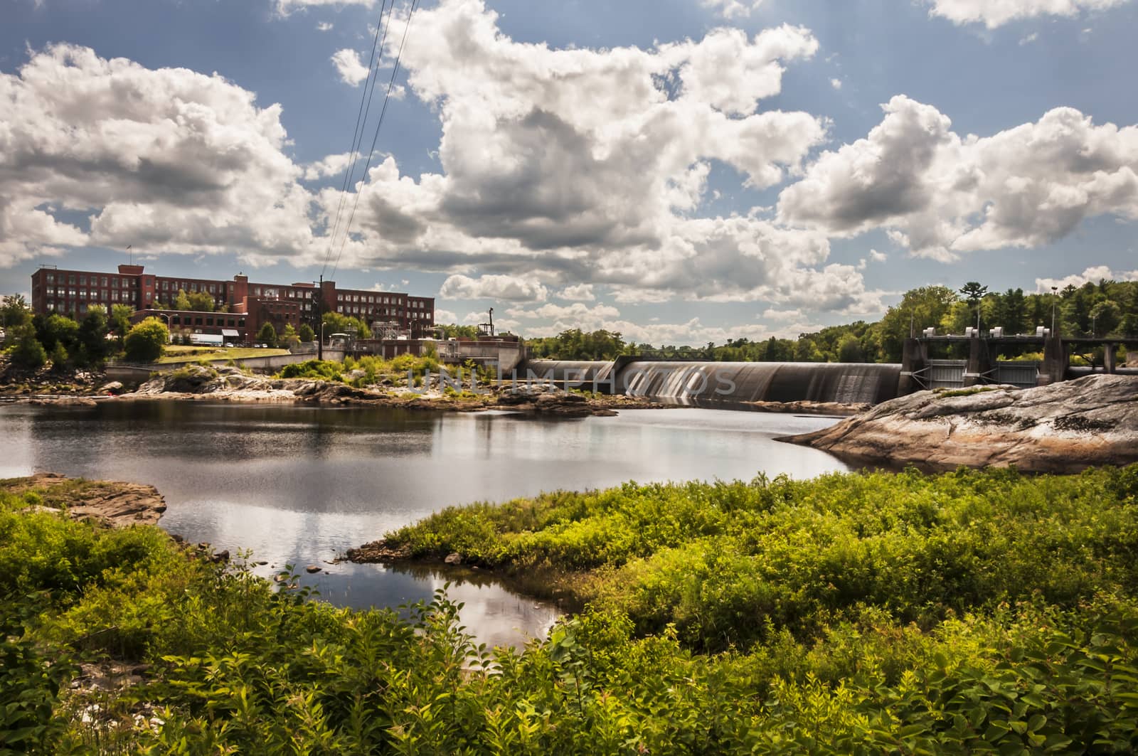 View of Fort Ambross Mill in the town of Brunswick in Maine, USA