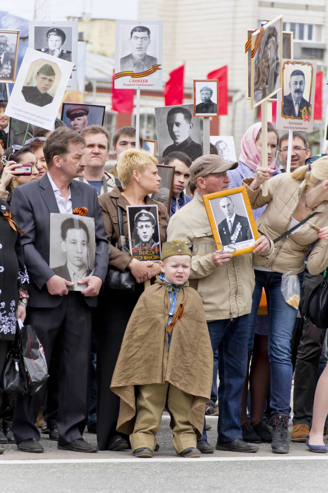 Procession of the people in Immortal Regiment on annual Victory  by Julialine