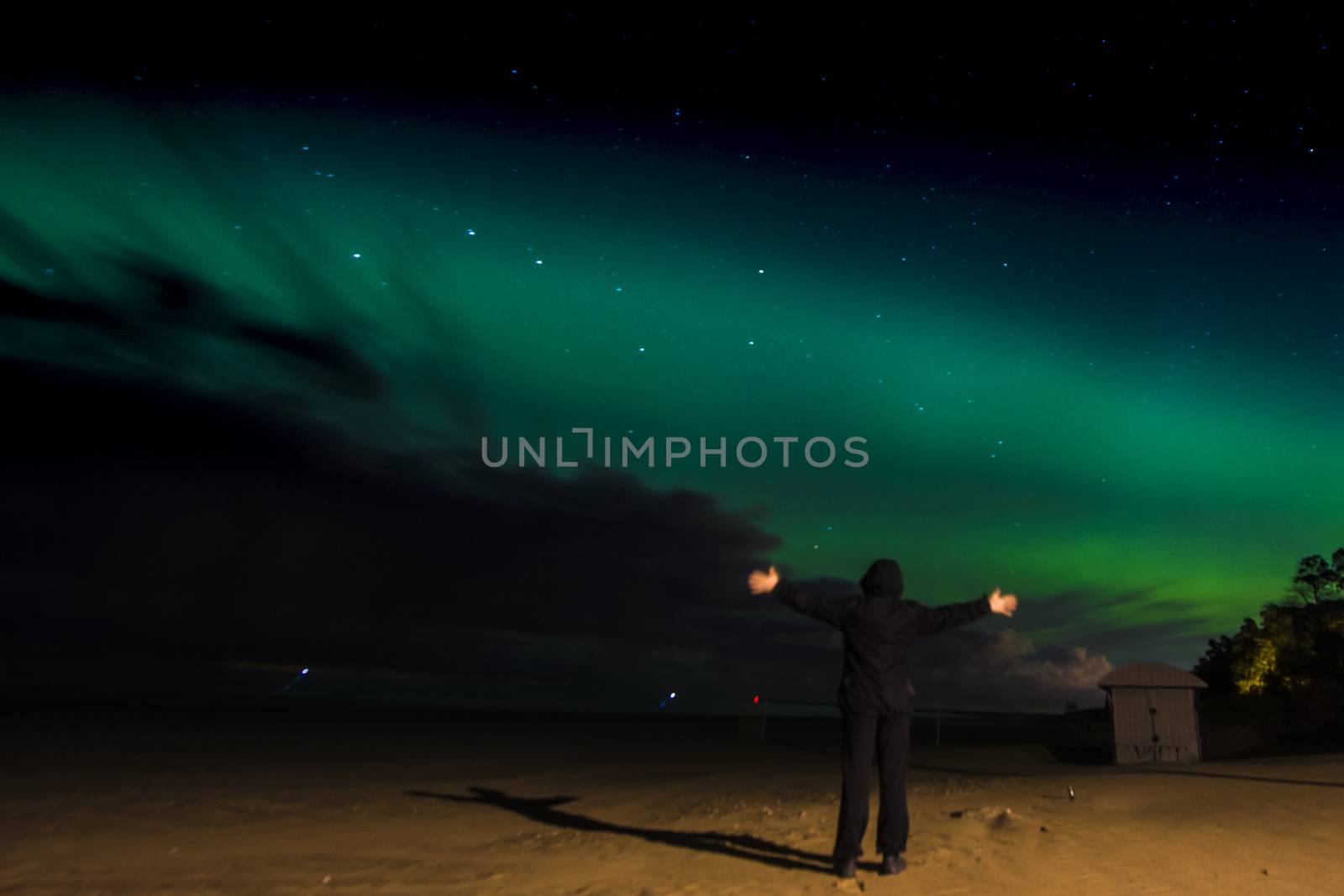 ESTONIA, Narva-Joesuu: Stunning aurora as seen from Narva-Joesuu, north-eastern Estonia, on the night of October 7, 2015. 