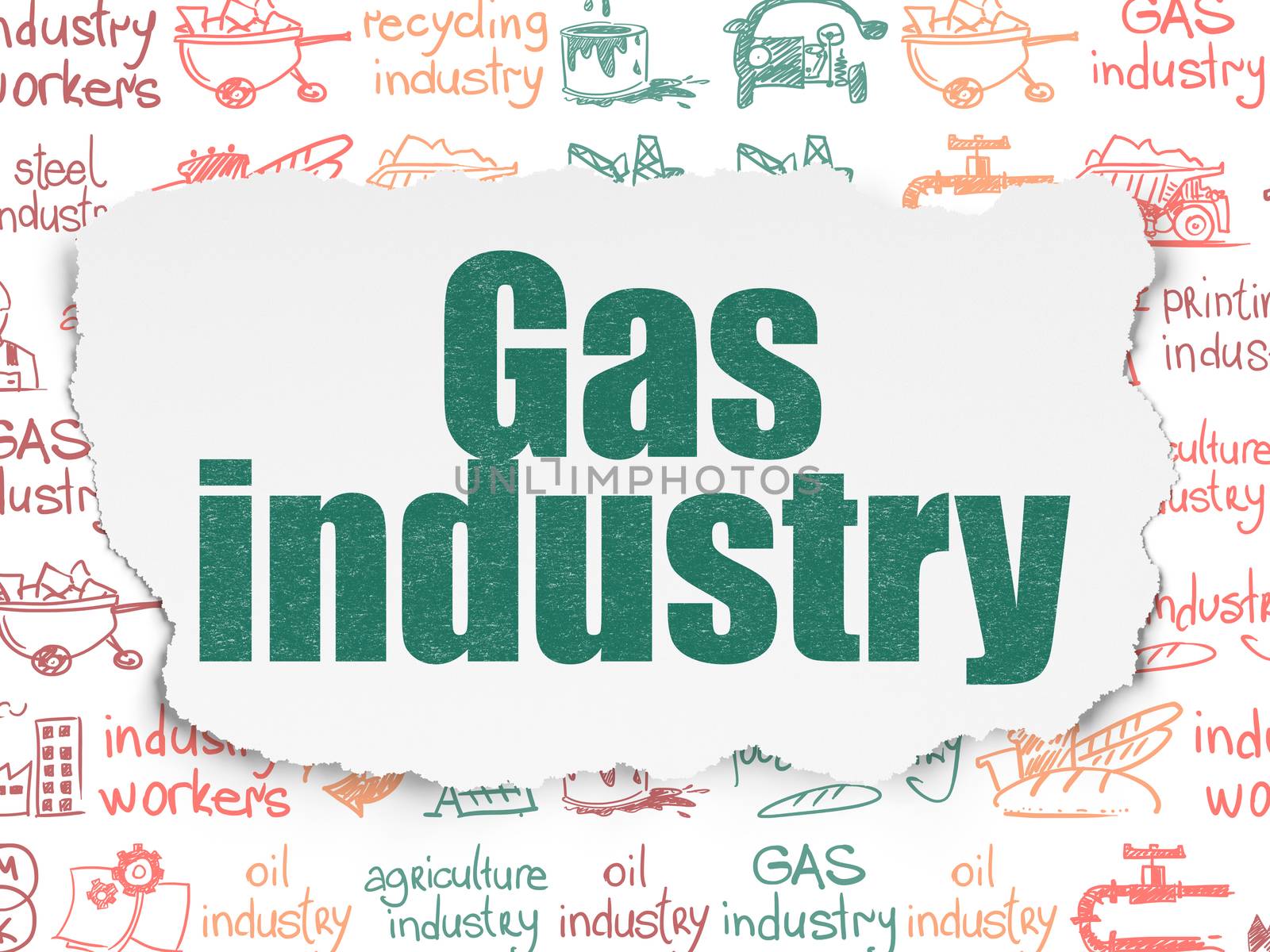 Manufacuring concept: Gas Industry on Torn Paper background by maxkabakov