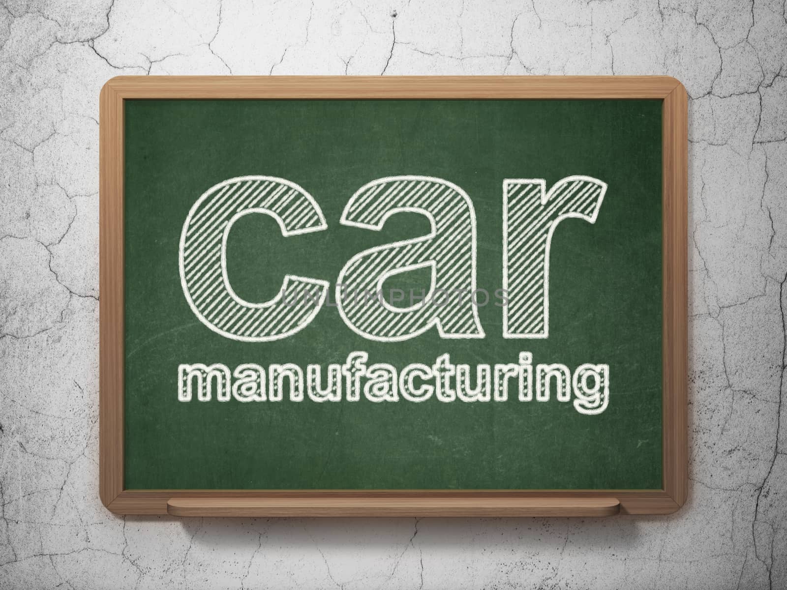 Manufacuring concept: text Car Manufacturing on Green chalkboard on grunge wall background
