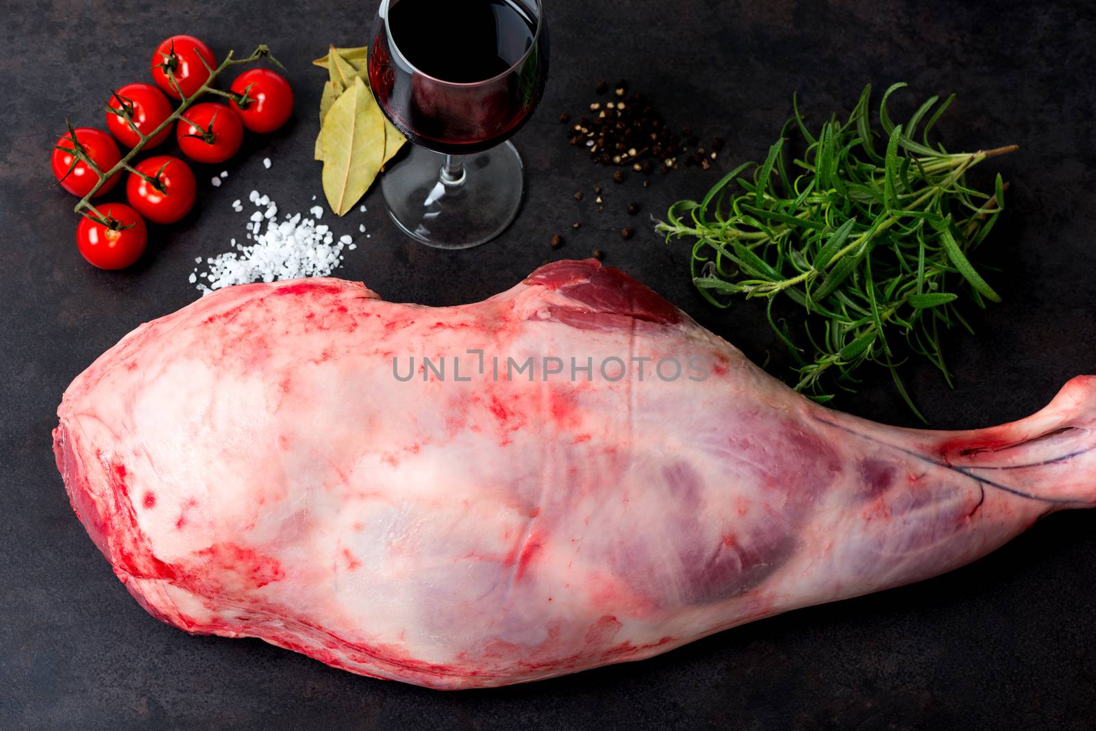 Raw lamb leg by Nanisimova