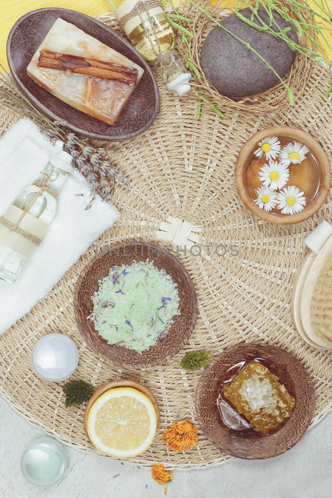Spa still life with fresh natural ingredients