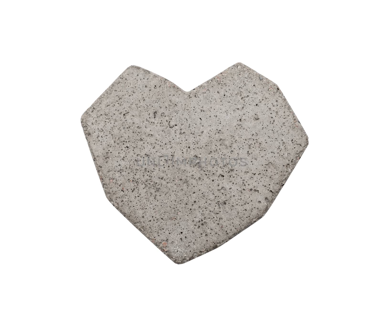 Heart of concrete on a white background