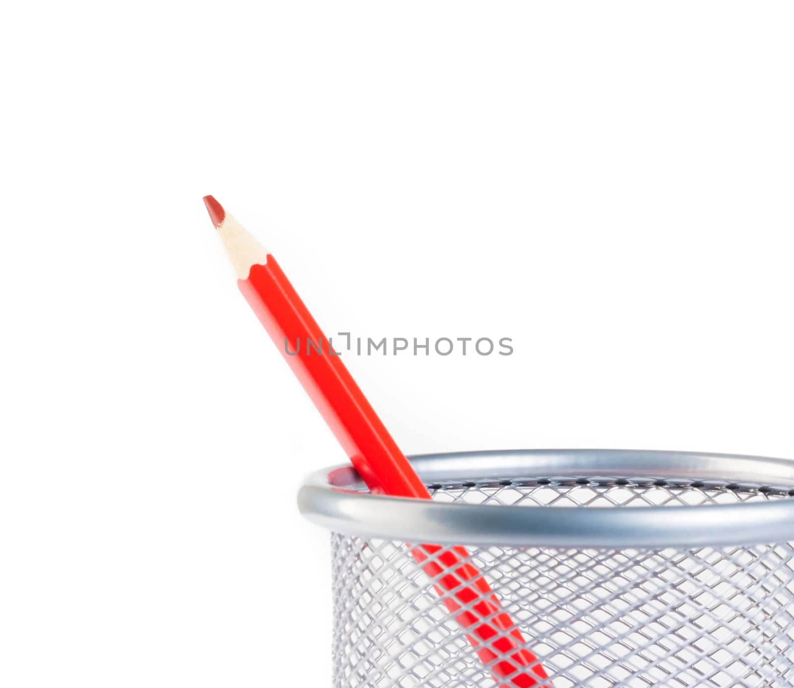 red pencil in container isolated by donfiore