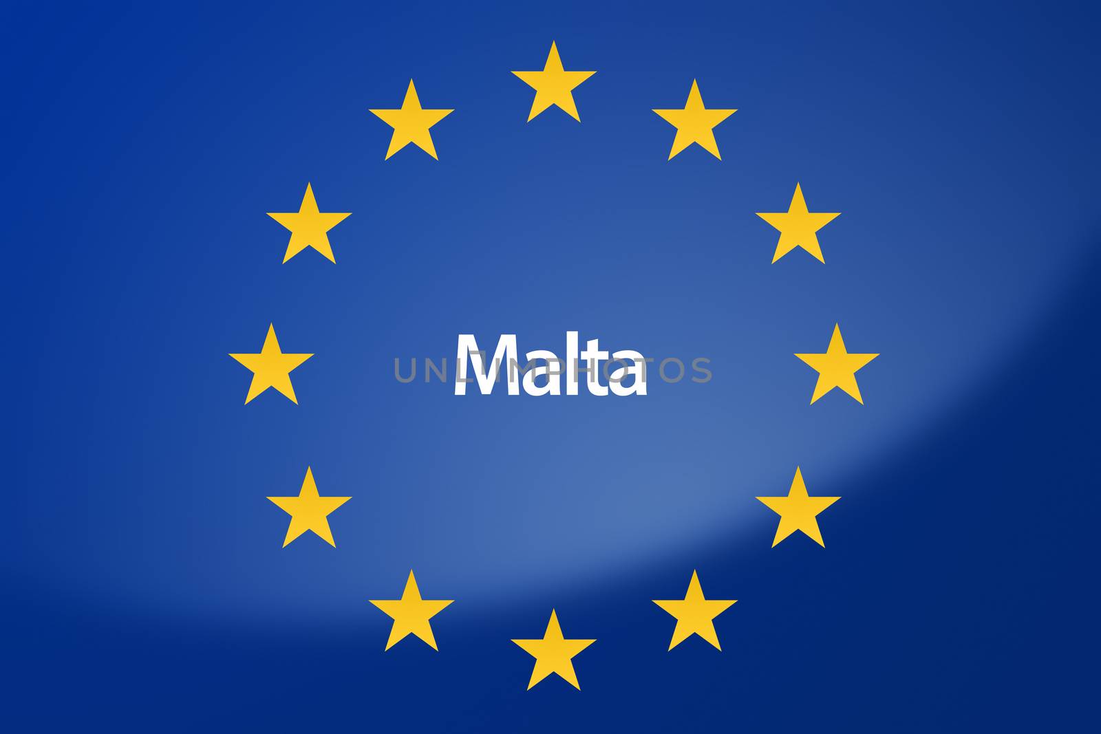 Illustration of European Union flag - labeled with Malta