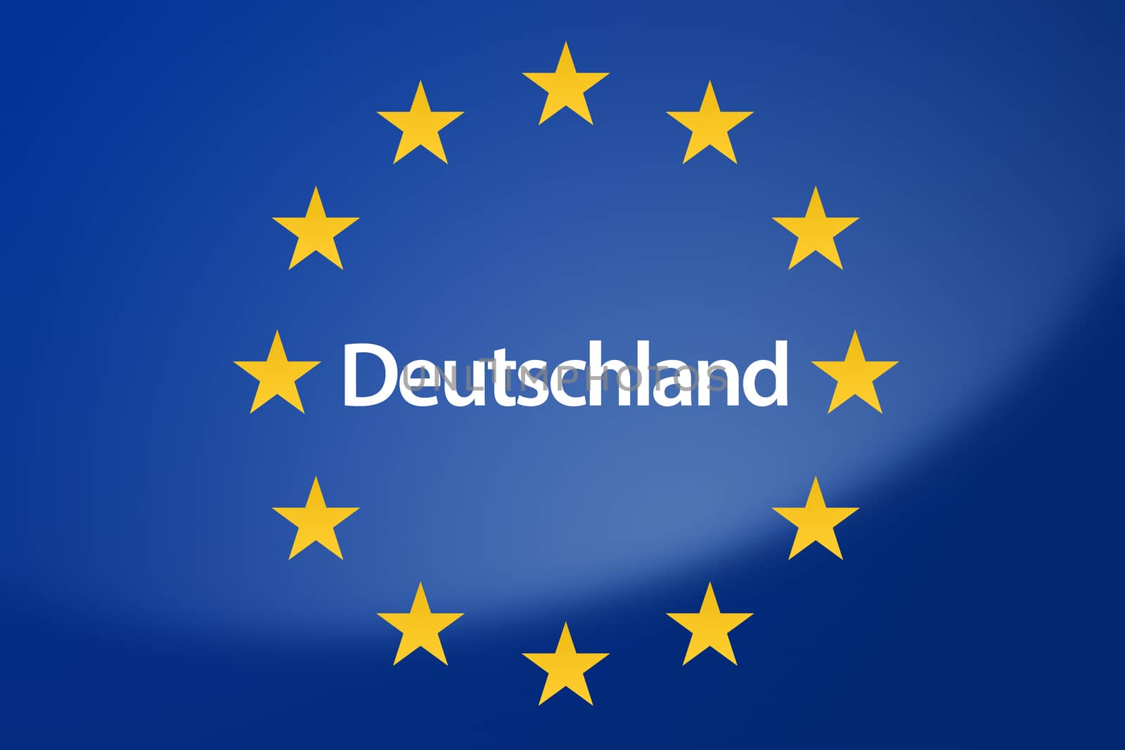 Illustration of European Union flag - labeled with Germany in german language
