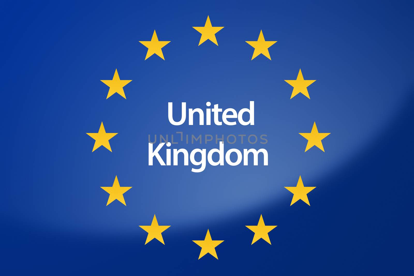 Illustration of European Union flag - labeled with United Kingdom