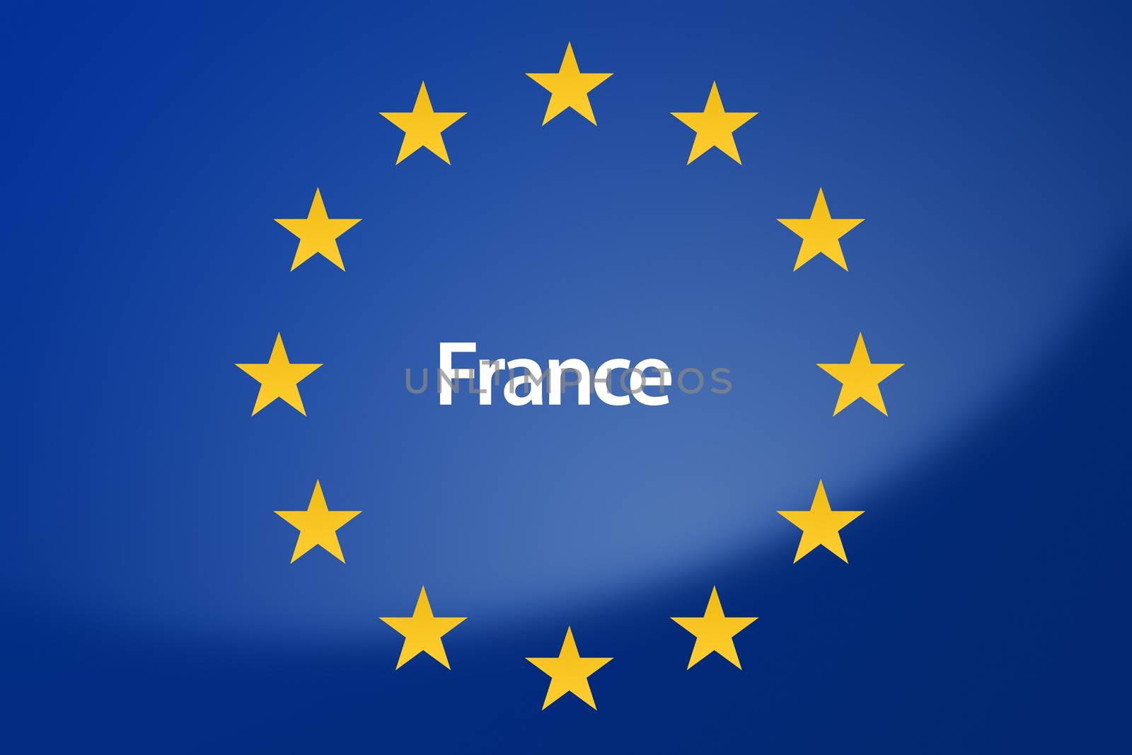 Illustration of European Union flag - labeled with France on french language