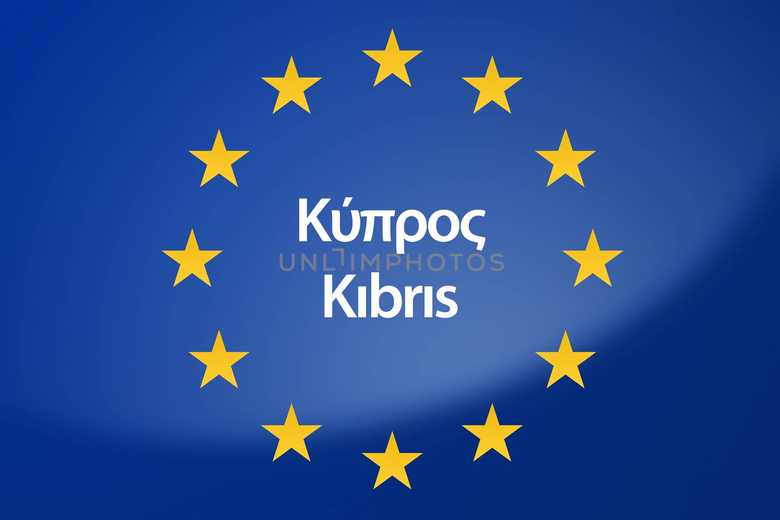 Illustration of European Union flag - labeled with Cyprus