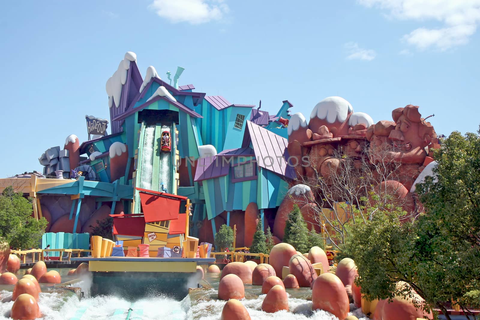 ORLANDO, FLORIDA - March 29, 2007 - Dudley Do-Right's Ripsaw Falls in Island of Adventure at Universal Orlando Resort.