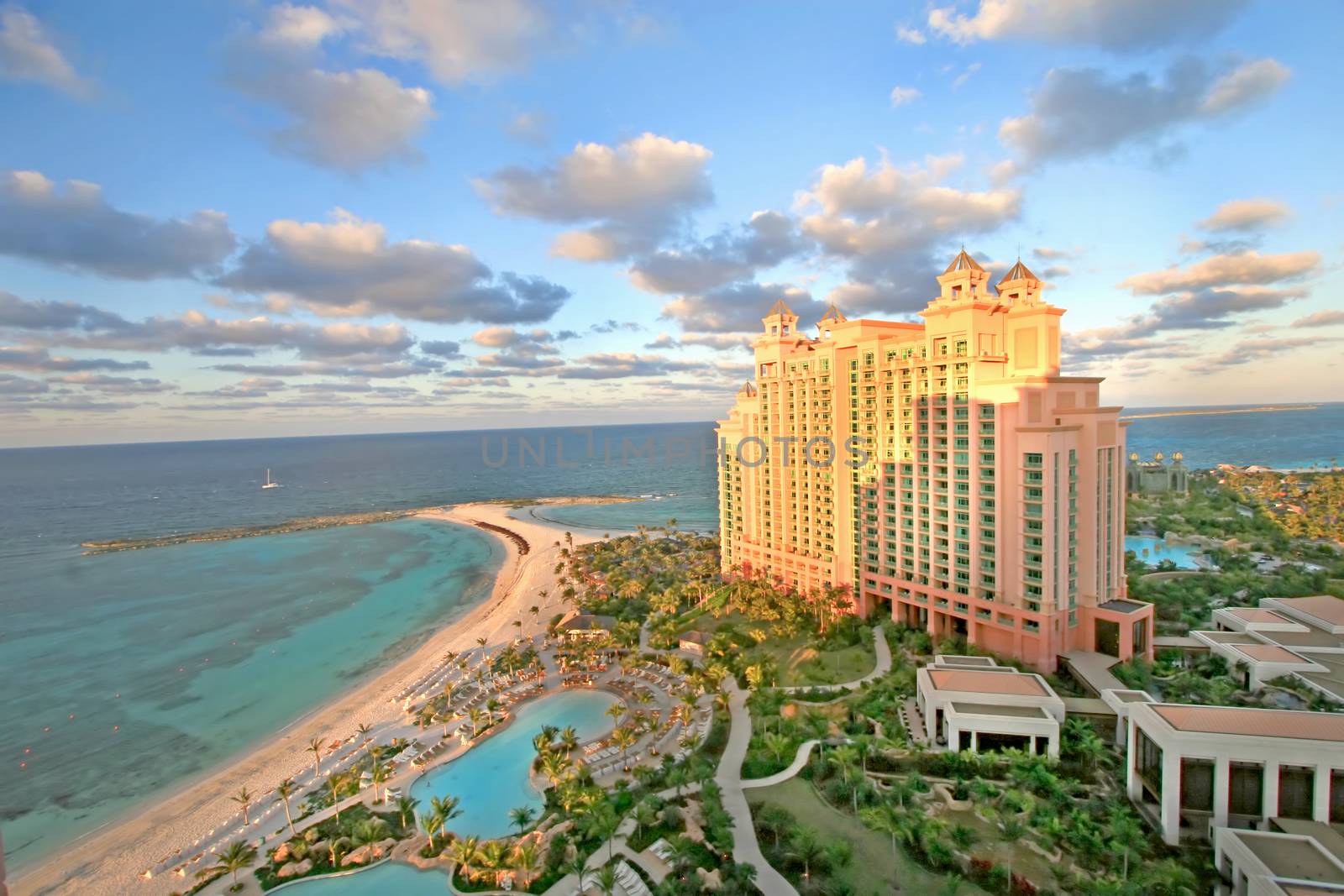 PARADISE ISLAND, BAHAMAS - January 26, 2009 - Looking toward The Cove Atlantis from The Reef Atlantis at Atlantis Paradise Island Bahamas