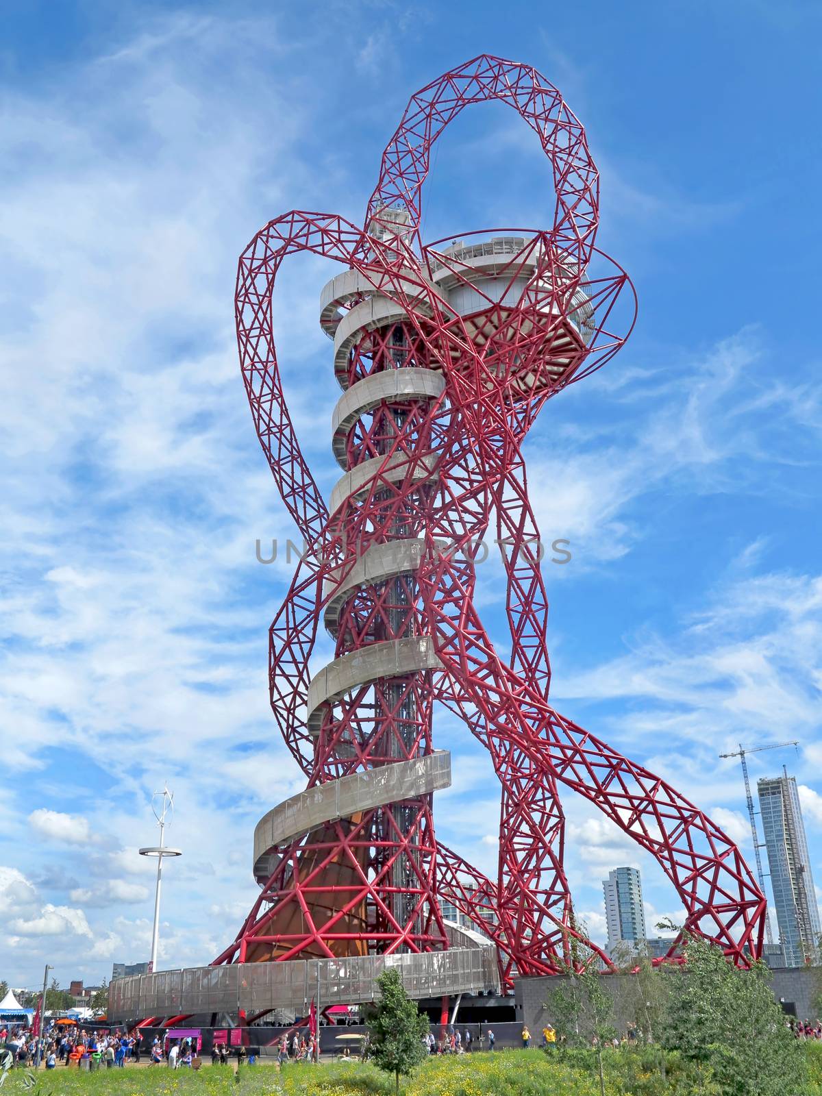 LONDON, ENGLAND - August 3, 2012 - The ArcelorMittal Orbit at London Olympic Park for the Summer 2012 Olympics