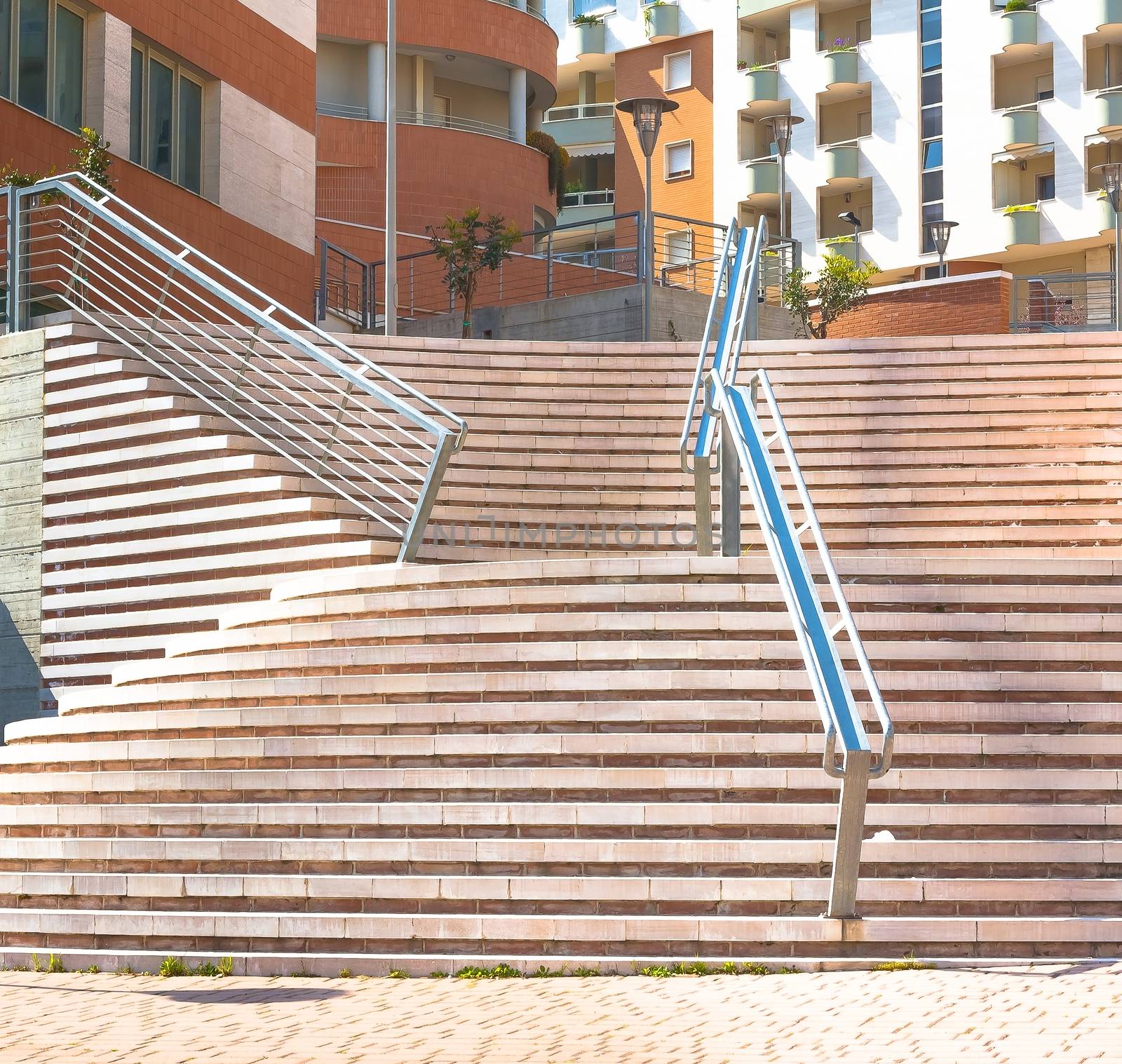 modern stairs leading to office building on daily light