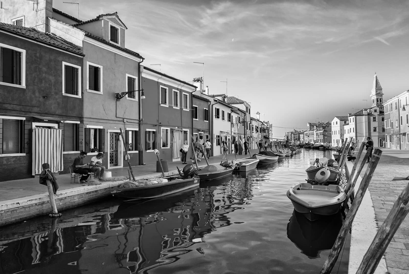 Typical brightly colored houses of Burano, Venice lagoon, Italy. by Isaac74