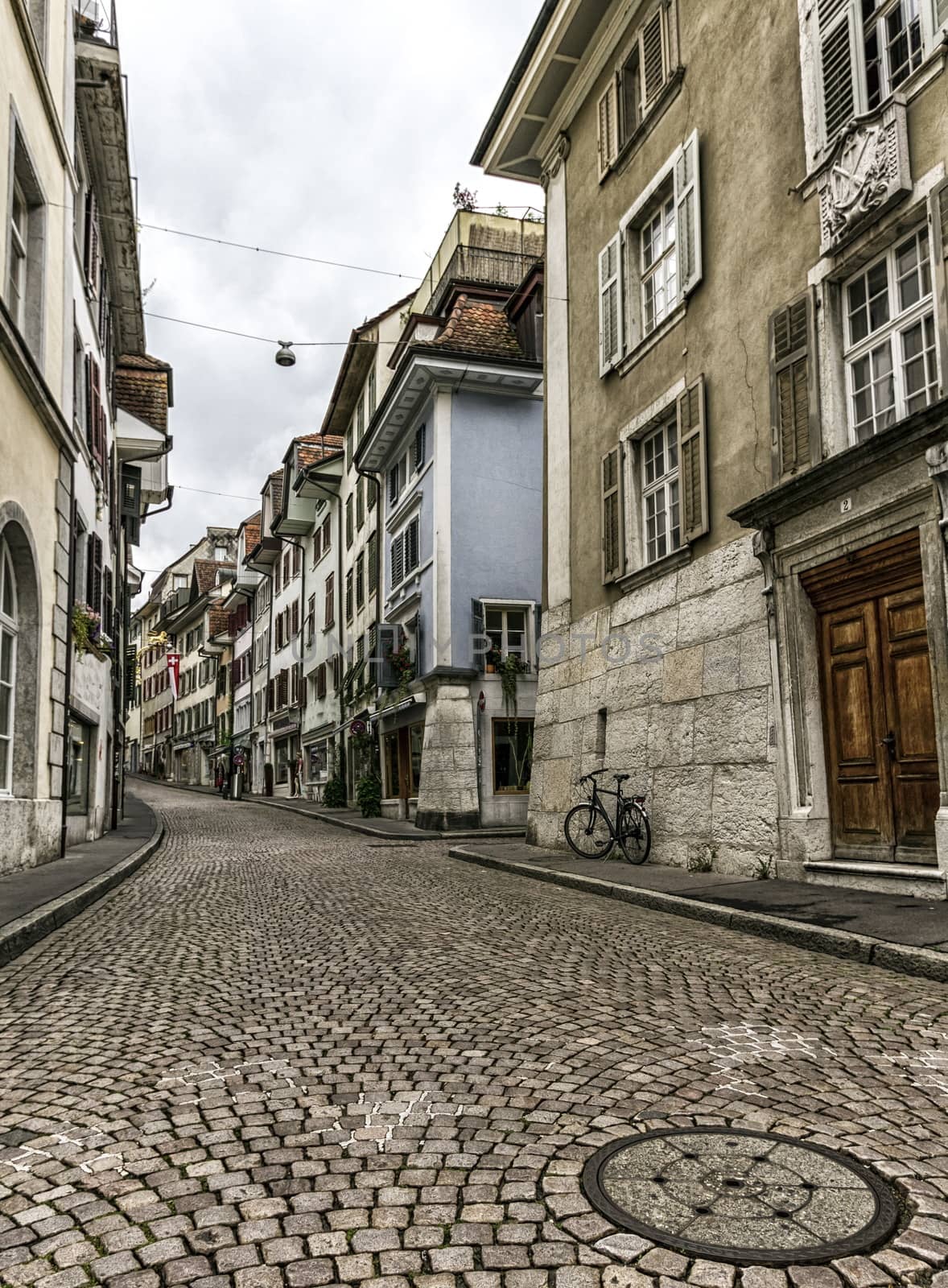 Street in old city of Solothurn by day, Switzerland
