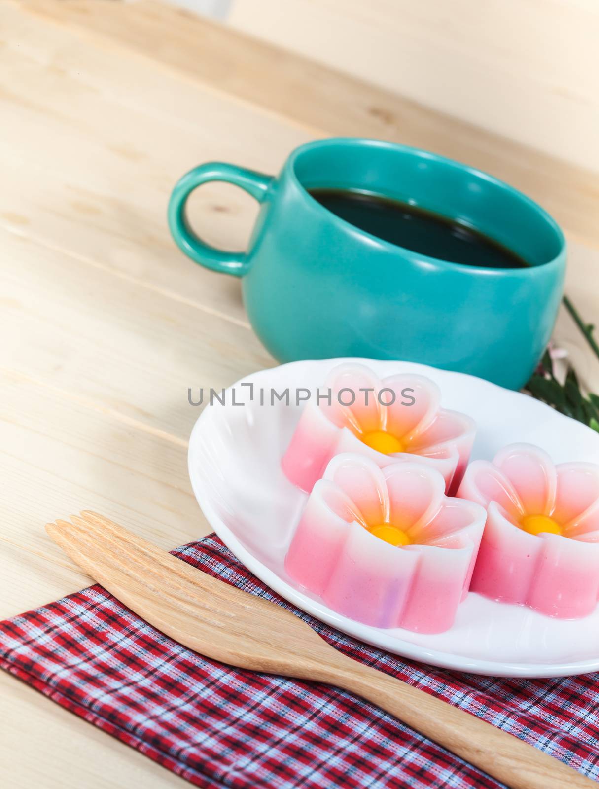 Thailand tradition ,Dessert coconut jelly on  plate