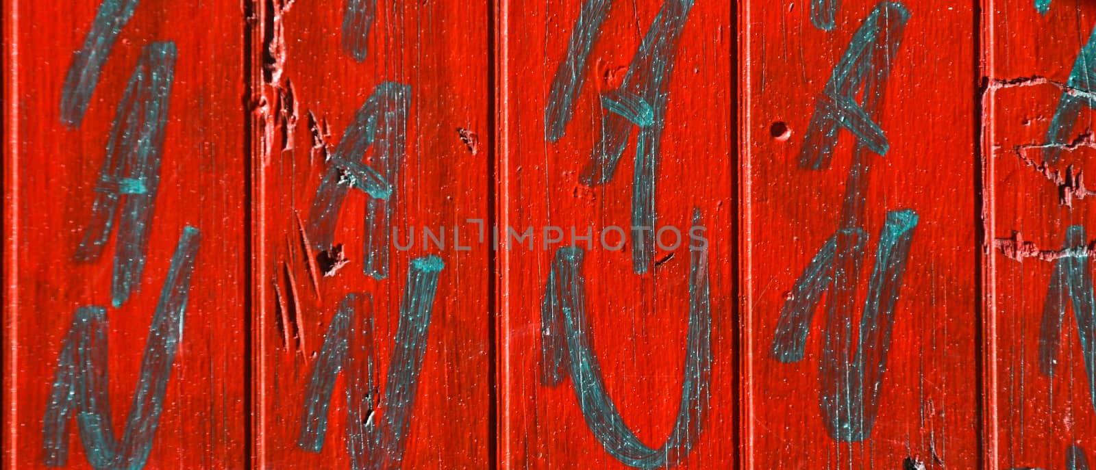 Graffitis on a red background in denmark