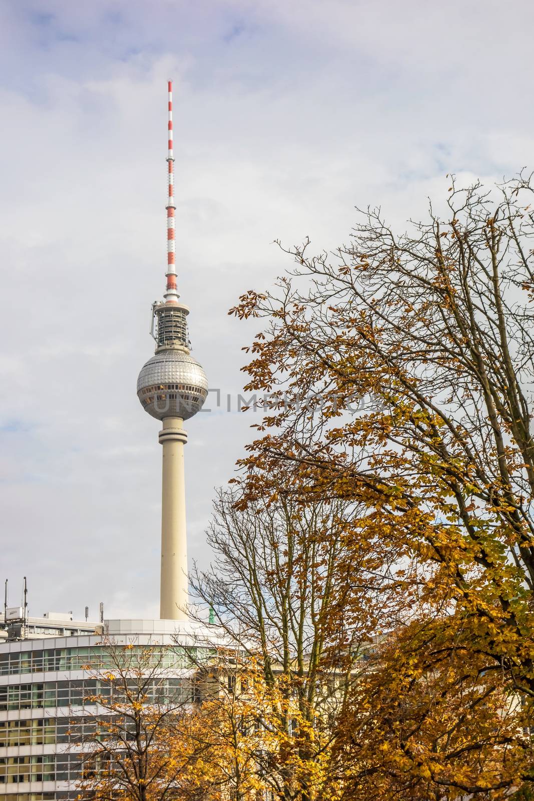 Berlin TV Tower at day in autumn
