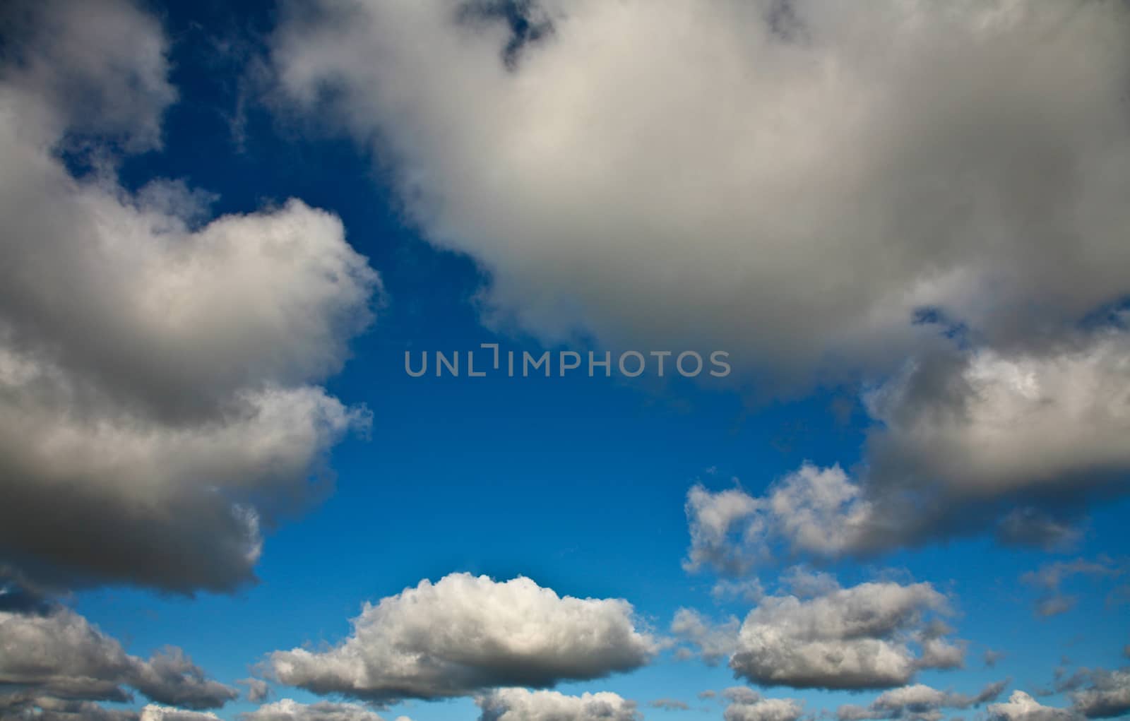 Nice blue sky with clouds formation in Denmark