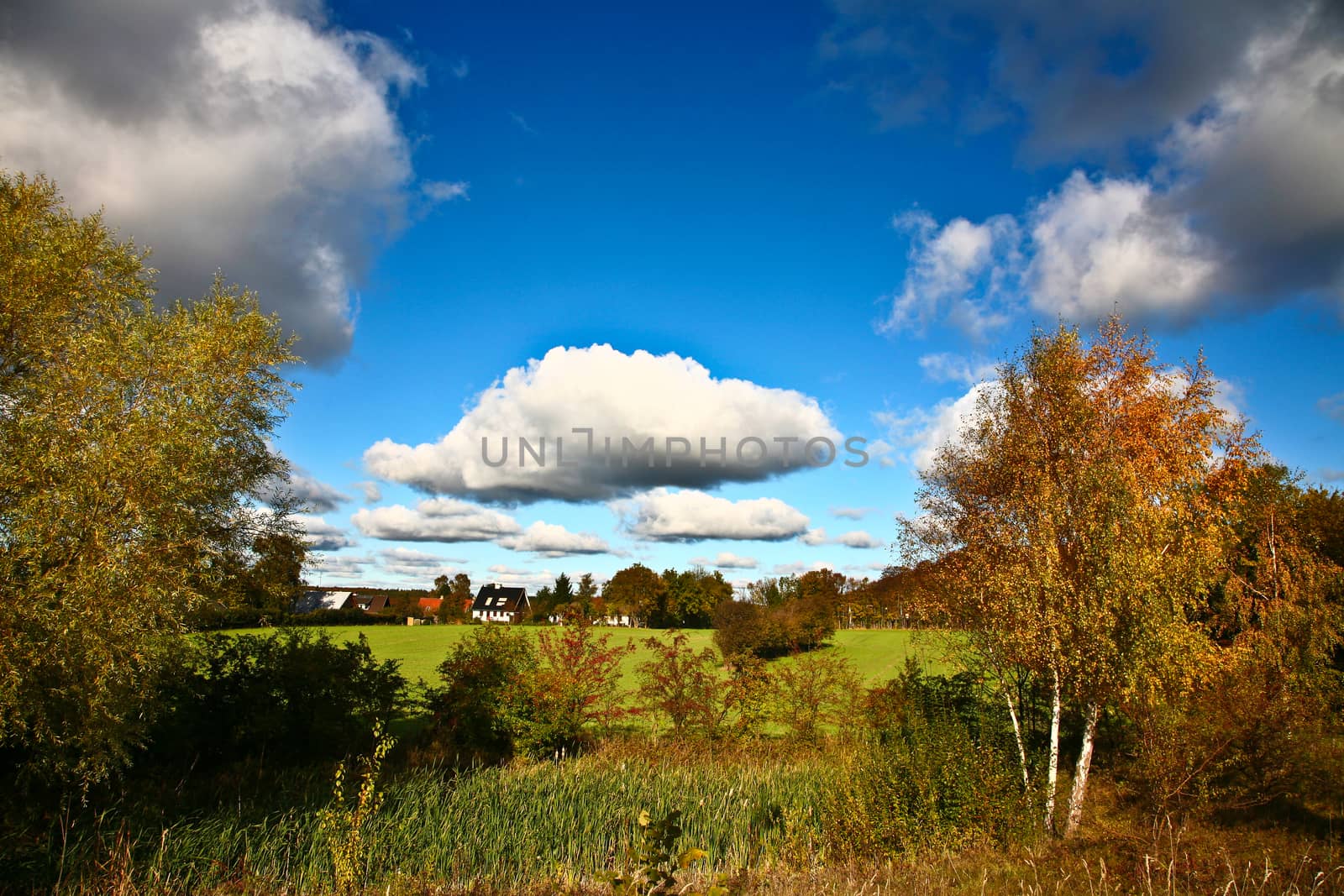 Nice blue sky with clouds formation in Denmark
