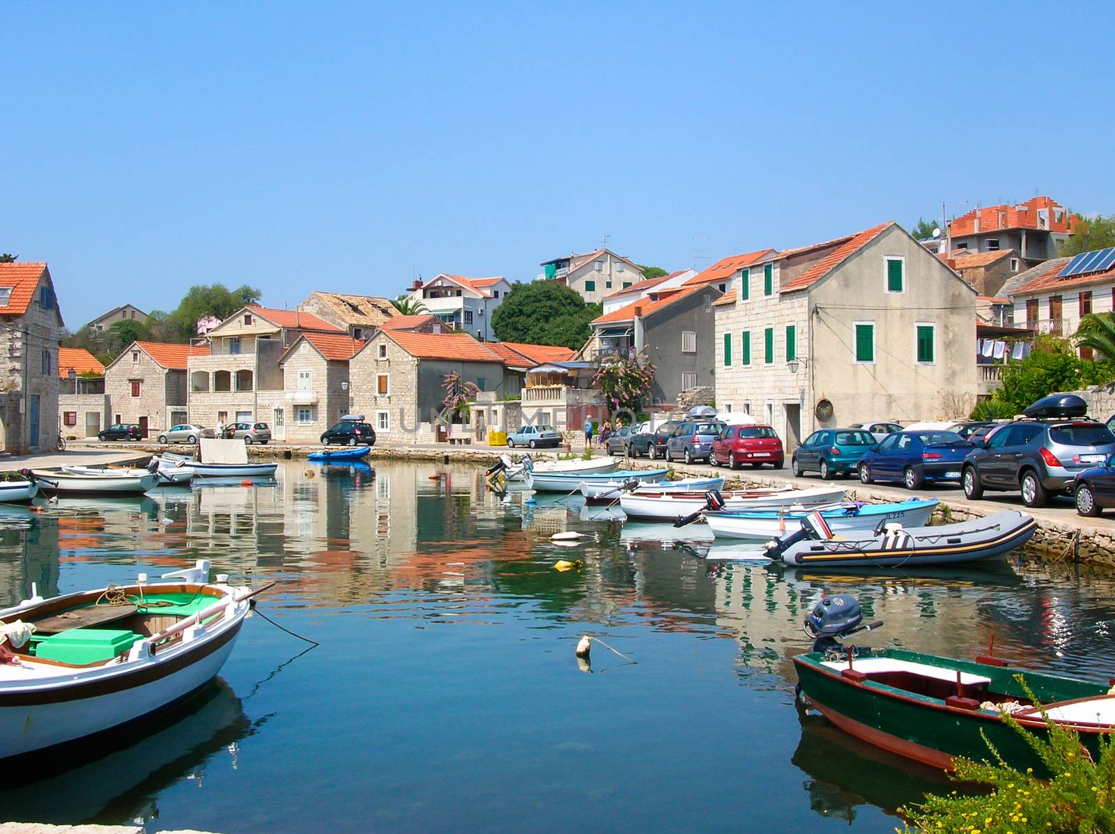 vrboska a small harbor on the island of Hvar , Croatia
